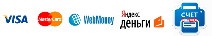 Visa, MasterCard, Yandex-деньги, WebMoney