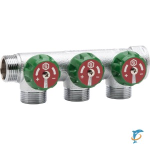 SMB-6850-341203 STOUT Коллектор регулирующий 3/4", 3 отвода 1/2"  (SMB-6850-341203)