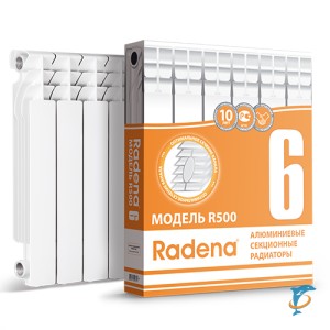 Радиатор алюминиевый RADENA R500/85 4 секции  (R500/85 4 секции)