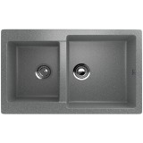 Двухсекционная реверсивная мойка ULGRAN U-505 темно-серый — 