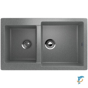 Двухсекционная реверсивная мойка ULGRAN U-505 темно-серый  (U-505-309)