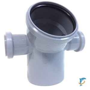 Отвод канализационный 110-50-45 с 2-мя выходами на Ф50 ( Политек)   (О-110-50-45 с 2-мя выходами на Ф50)