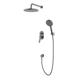 Смеситель для душа Azario VISE с верхним и ручным душем, скрытый монтаж, керамический картридж, графит (AZ-VSA248330AJ+82KAJ) — 