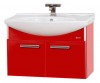 Мебель для ванной Misty Джулия - 75 с зеркало-шкафом подвесная красная — 