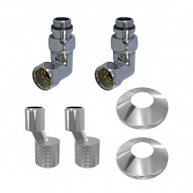 Комплект подключения Point 3/4 х 1/2 ГШ со сгоном для полотенцесушителя с нижним подключением, хром — 