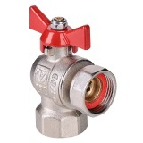 Кран шаровой VALTEC VT.266.NS 3/4 угловой с накидной гайкой и внутренней резьбой, короткий — 