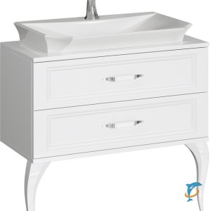 Тумба с раковиной Aqwella 5 Stars LaDonna 85 напольная белый (LAD0108W+LAD.07.04.D)