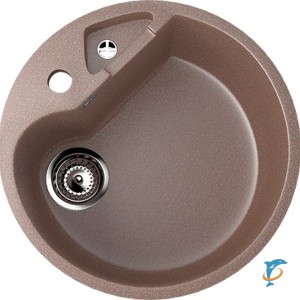 Круглая мойка с дополнительной секцией и отверстием под смеситель ULGRAN U-108 терракот  (U-108-307)