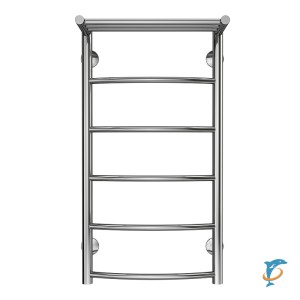 Полотенцесушитель водяной AZARIO VERONA 400/800 с полкой, 5 секций, нижнее/диагональное подключение, 1/2", хром (AZ04148P)  (AZ04148P)