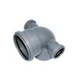 Отвод канализационный 110-50-90 с 2-мя выходами на Ф50 ( Политек) — Отвод канализационный 110-50-90 с 2-мя выходами на Ф50 ( Политек)