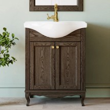 Тумба с раковиной ValenHouse Эллина 65 кальяри, фурнитура золото — 