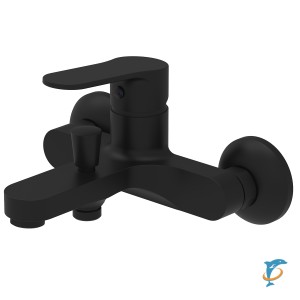 Смеситель для ванны и душа Azario ELVIS с ручным душем, керамический картридж, чёрный (AZ-WWK238155PA)  (AZ-WWK238155PA)