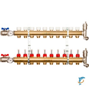 Коллектор распределительный STOUT для тёплого пола с расходомерами 10 выходов  (SMB 0473 000010)