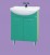Мебель для ванной Misty Стиль 55 с правым зеркалом зеленая