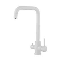 Смеситель для кухни HAIBA HB76820-8 с подключением фильтра, нержавеющая сталь, белый — 