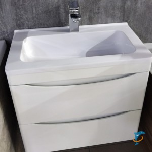 Тумба с раковиной El Fante Бергамо мини 60 Люкс антискрейтч белый, PLUS подвесная 2 ящика (СС-00002316+СС-00002295)