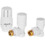 Комплект клапанов термостатических STOUT Design белый, угловой 1/2, SVTDK-0002-000015W &mdash; 