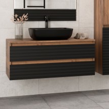 Тумба с раковиной Brevita Dakota 100 подвесная черная — 