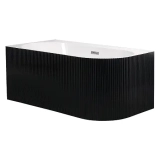 Ванна акриловая Azario LAGO BLANCO BLACK 1700х750х580 пристенная, левосторонняя, в комплекте с сифоном и металлической рамой, белый глянец/черный матовый (AZ-6724-1CLB 17075) &mdash; 