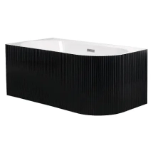 Ванна акриловая Azario LAGO BLANCO BLACK 1700х750х580 пристенная, левосторонняя, в комплекте с сифоном и металлической рамой, белый глянец/черный матовый (AZ-6724-1CLB 17075) &mdash; 