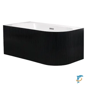 Ванна акриловая Azario LAGO BLANCO BLACK 1700х750х580 пристенная, левосторонняя, в комплекте с сифоном и металлической рамой, белый глянец/черный матовый (AZ-6724-1CLB 17075) (AZ-6724-1CLB 17075)