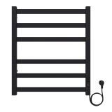 Полотенцесушитель электрический AZARIO PALERMO 500/600 квадрат, 6 секций, диммер справа, черный (AZ83856B) — Водяной полотенцесушитель «Тренто» 446/1600 Terminus Benetto 9 перекладин