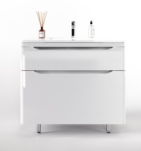 Тумба для комплекта Style Line Марелла 90 напольная, белая, антискрейтч глянец — 