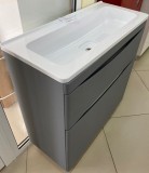 Тумба с раковиной El Fante Бергамо мини 60 Люкс антискрейтч серый, PLUS подвесная 2 ящика — 