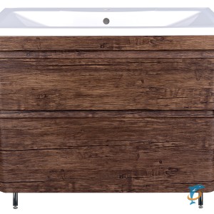 Тумба с раковиной Атлантика 90 Люкс PLUS напольная, старое дерево  (СС-00002211+СС-00002204)