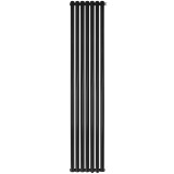 Стальной трубчатый радиатор STOUT TUBE ROUND нижнее правое подключение 7 секций R40 1-1750-7 RT RAL9005, STR40117507RTRAL9005 &mdash; 