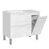 Тумба с раковиной Style Line Альба 90 с 2 ящиками, корзиной, левая &mdash; Тумба с раковиной Style Line Альба 90 левая, с 2 ящиками, корзиной