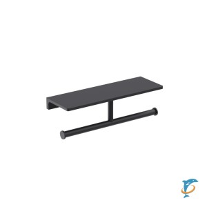 Бумагодержатель двойной с полкой для телефона Timo Selene 12045/03 черный (12045/03)