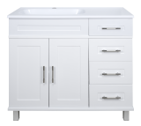 Тумба с раковиной Misty Купер 90 с 4 ящ. белая левая — 