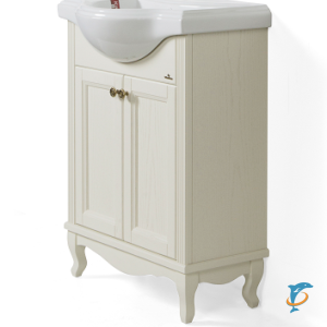 Тумба с раковиной ValenHouse Эллина 65 слоновая кость, фурнитура бронза  (E65_ТСБ+Классик 650)