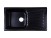 Мойка Rossinka RS81-46SW-Black  для кухни из исскуственного камня квадратная, с крылом, реверсивная, с сифоном