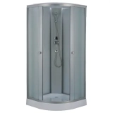 Душевая кабина Loranto 980х980х2150 белое заднее стекло, поддон 14 см, матовое стекло 4 мм, профиль хром матовый (CS-981TM/W-100) &mdash; 