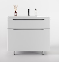 Тумба для комплекта Style Line Марелла 90 напольная, белая, антискрейтч матовый — 