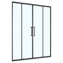 Душевая дверь Loranto 170x190 раздвижная, прозрачное стекло 6 мм, профиль черный матовый (CS-AB04B-170) &mdash; 