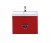 Тумба для комплекта Misty Жасмин 65 с 2-мя ящиками красная эмаль