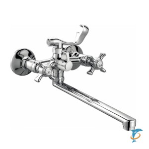 Смеситель для ванны HAIBA HB2124 длинный излив, латунь, хром (HB2124)