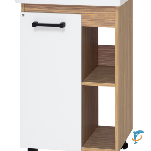 Тумба с раковиной Misty Крафт 60 напольная, зебрано сахара (П-Кра-07060-011 + Misty-UM-MOD60SL/1)