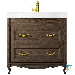 Тумба с раковиной ValenHouse Лиора 90 кальяри фурнитура золото (L90_ТКЗ+641617 ValenHouse)