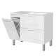 Тумба с раковиной Style Line Альба 90 с 2 ящиками, корзиной, правая  (ЛС-000010054+СС-00002252)