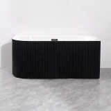 Ванна акриловая Azario LAGO BLANCO BLACK 1700х750х580 пристенная, правосторонняя, в комплекте с сифоном и металлической рамой, белый глянец/черный матовый (AZ-6724-1CRB 17075) &mdash; 