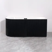 Ванна акриловая Azario LAGO BLANCO BLACK 1700х750х580 пристенная, правосторонняя, в комплекте с сифоном и металлической рамой, белый глянец/черный матовый (AZ-6724-1CRB 17075) &mdash; 