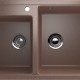Двухсекционная мойка с отверстием под смеситель ULGRAN U-200 терракот  (U-200-307)