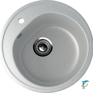 Круглая мойка с отверстием под смеситель ULGRAN U-101 серый  (U-101-310)