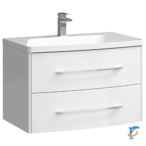 Тумба с раковиной Aqwella 5 Stars Neringa 80 подвесная белый  (NER0108+Ner.08.04.D)