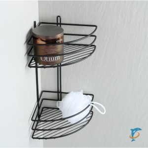 Полка угловая двухэтажная чёрная Fixsen FX-710B-2  (FX-710B-2)