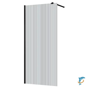 Душевая перегородка Azario Walk-in 1000х1950 рифленое стекло 8 мм, профиль черный матовый (AZ-251-100-MB-CRF)  (AZ-251-100-MB-CRF)